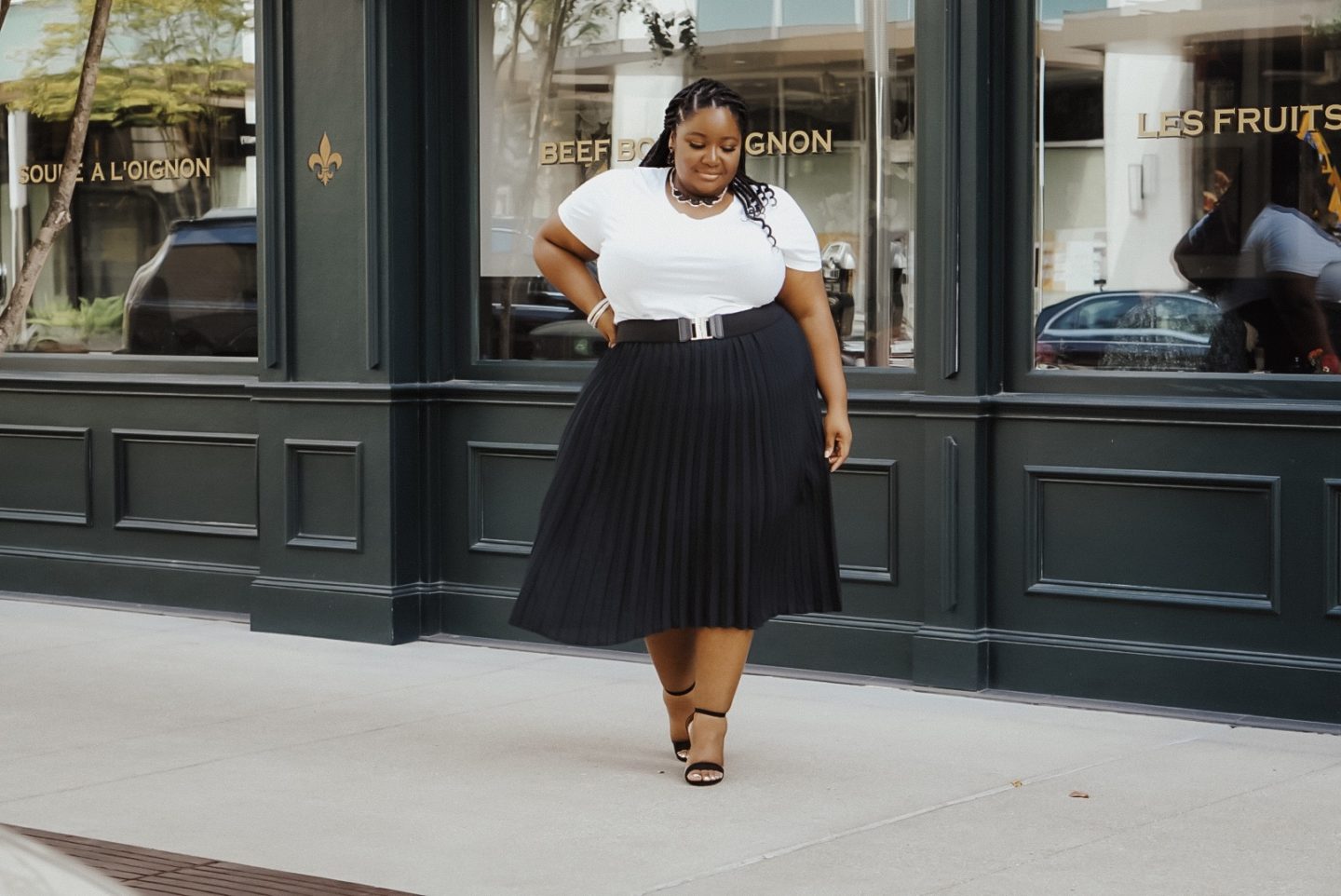 Plus size on sale long pleated skirt